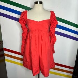 NEW Free People coral long sleeve dress size small
